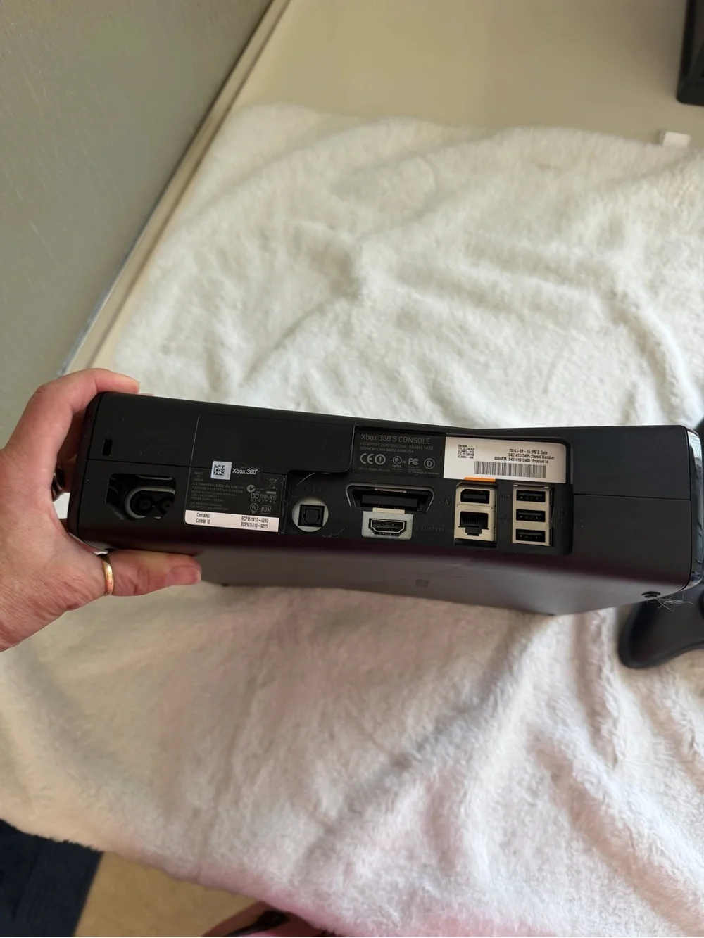 Microsoft Xbox 360 Slim Console with Two Black Wireless Controllers